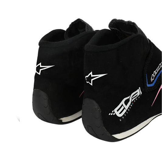 Black high-top Esteban Ocon 2023 Miami GP F1 racing shoes with brand logo on a white background