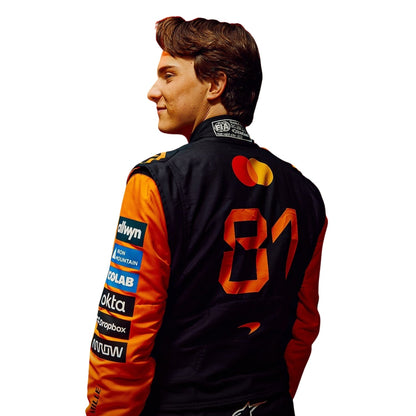 Back View of 2026 F1 Racing Costume - Worn by Oscar - Team McLaren