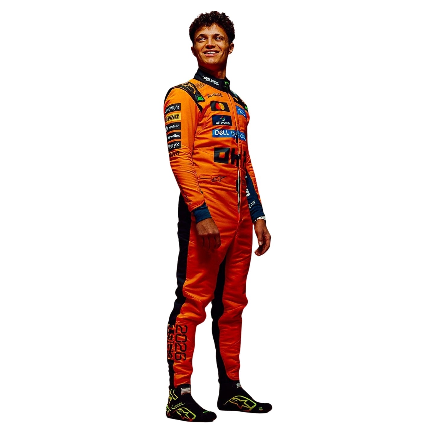 Full SIde Profile of 2026 F1 Racing Costume - Worn by Lando Norris - Team McLaren