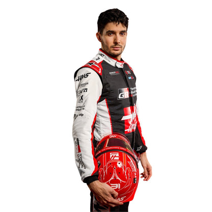 Side Profile of 2026 F1 Racing Costume – Worn by Esteban Ocon - Team Haas