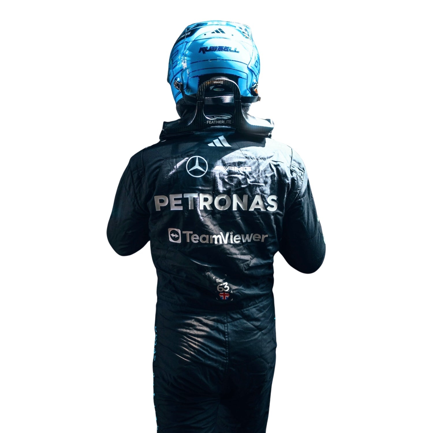 Back View of 2026 F1 Racing Costume – Worn by George Russell & Andrea Kimi Antonelli - Team Mercedes