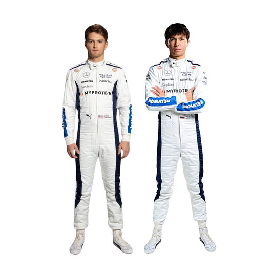 2024 F1 Racing Costume Worn by Alexander Albon & Logan Sargeant – 2024 Gulf Edition Team William