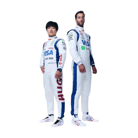Front view of Formula 1 Racing Costume Yuki Tsunoda and Daniel Ricciardo AlphaTauri 2024-1295