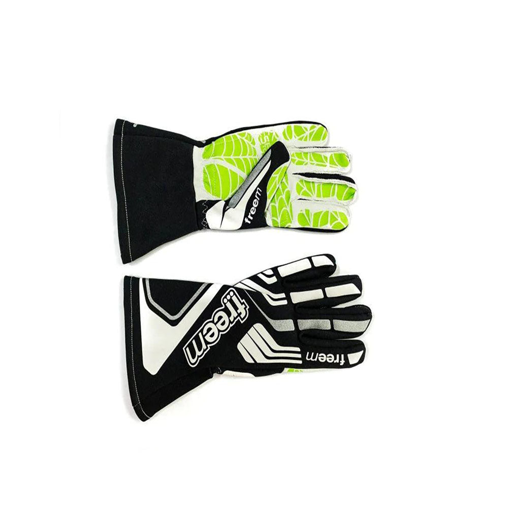 Pair of Freem Spider Touch 2 Racing gloves with a brand logo on a white background