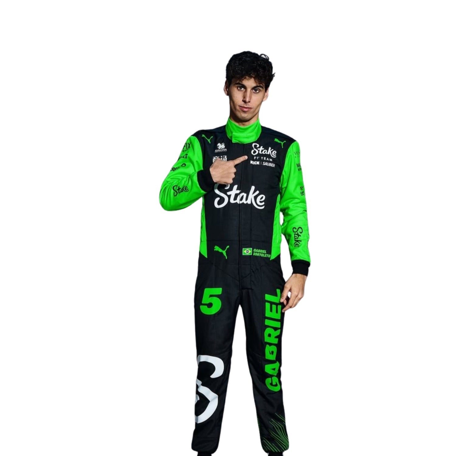 Close-up of Gabriel Bortoleto's special edition for the 2025 season, adorned with unique design elements.
