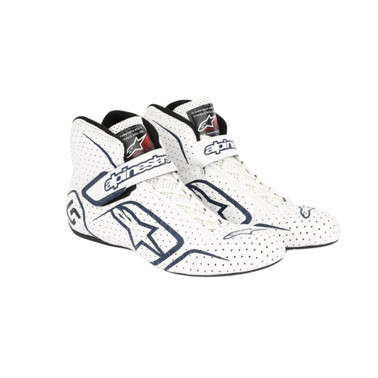 White Lance Stroll 2017 F1 racing shoes with black accents on a white background