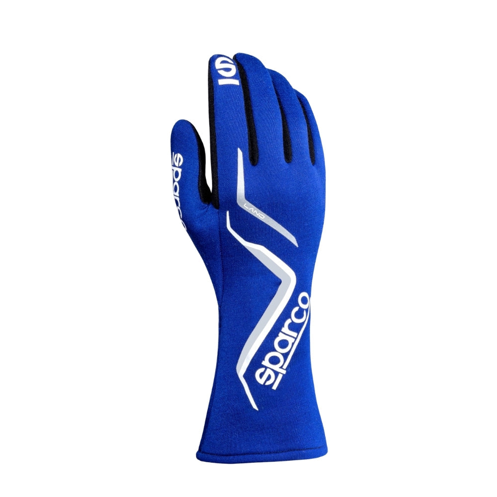 Blue Land Sparco USA racing glove with Sparco logo on a white background