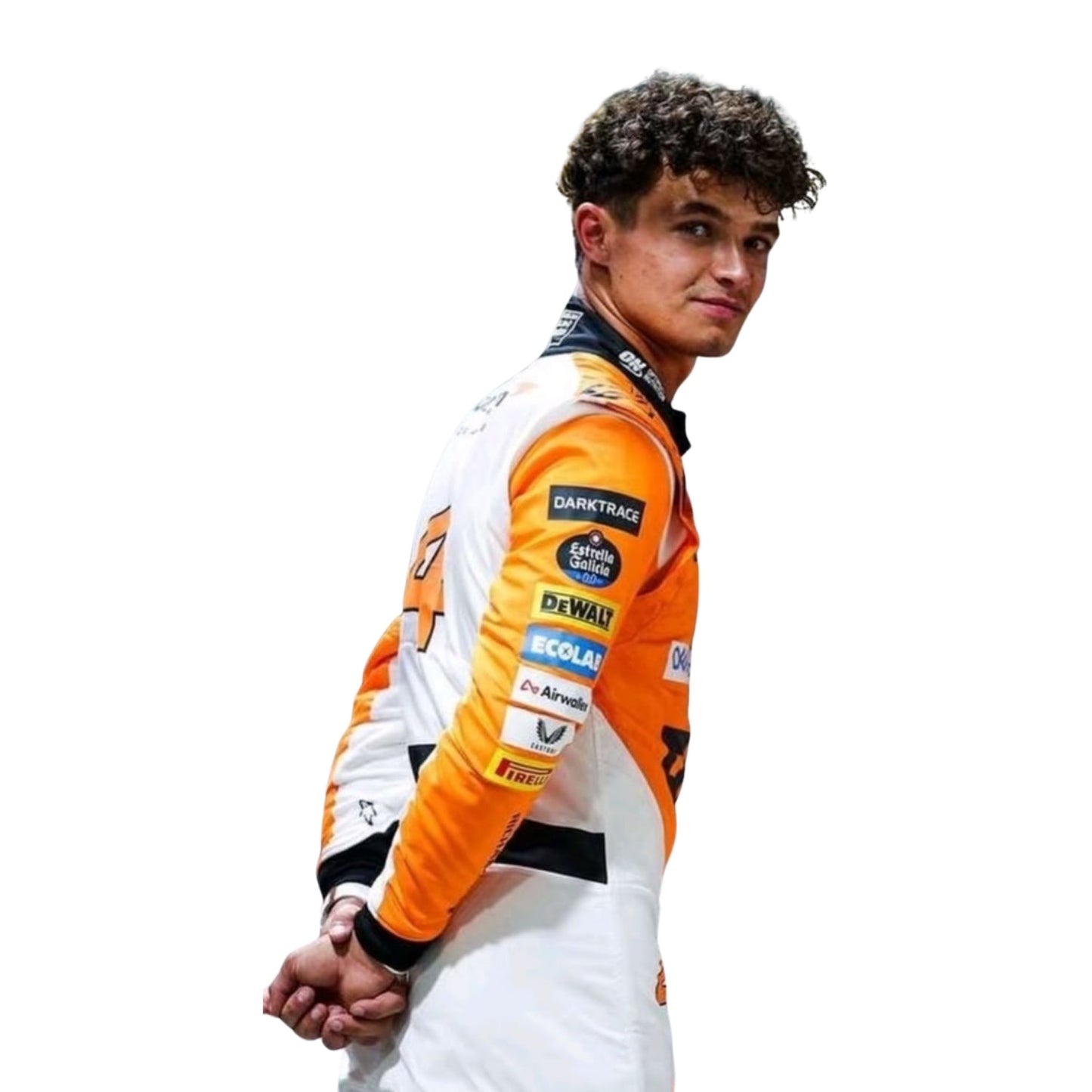 Lando Norris 2024 Singapore GP F1 costume side profile with aerodynamic structure