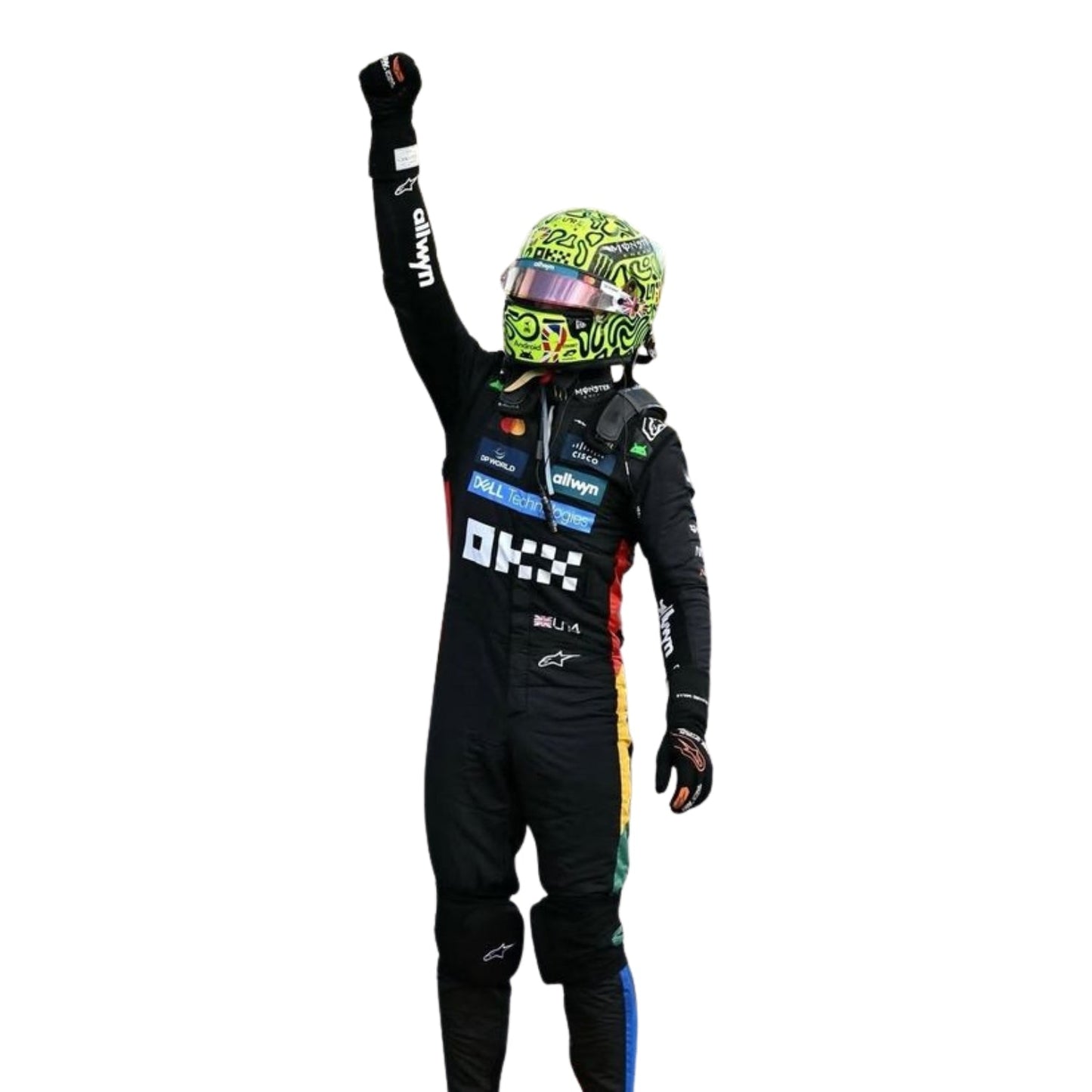 Lando Norris 2025 Silverstone GP Black F1 racing suit front view