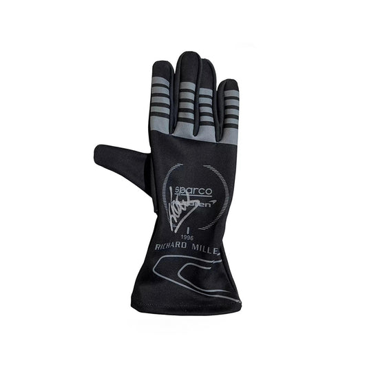 Black Lando Norris F1 racing glove with branding on a white background