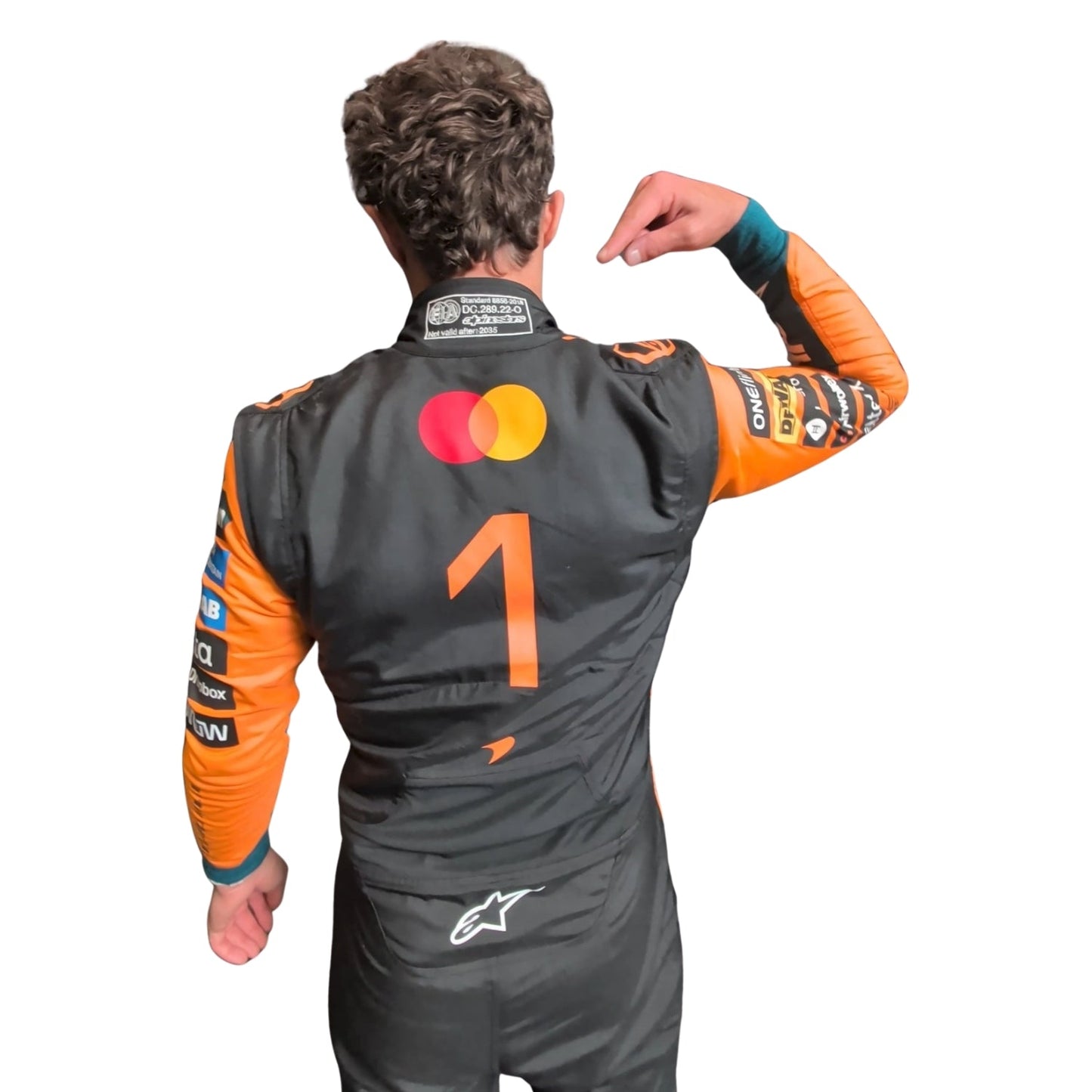 Back View of Lando Norris 2026 F1 Racing Suit Team McLaren