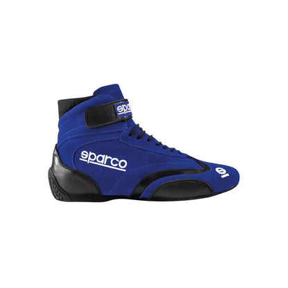 Blue SPARCO Top Kart Racing shoe with black accents on a white background