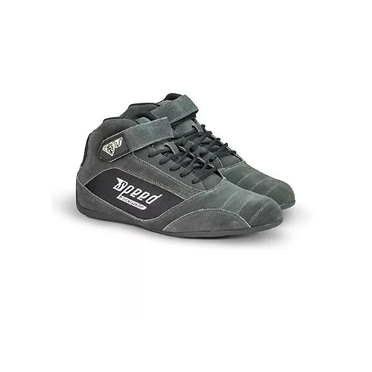 Gray high-top Speed Milan KS-2 Racing shoes with a brand logo on a white background