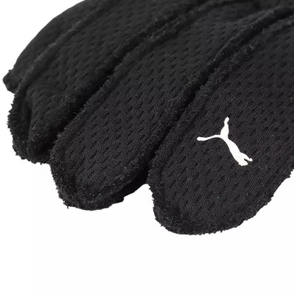 Black Valtteri Bottas 2020 F1 racing gloves with a white logo on a white background