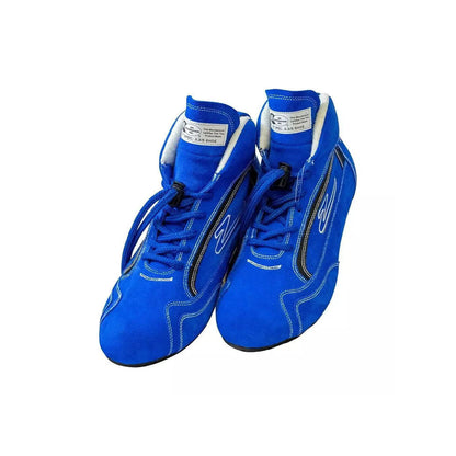 Pair of blue ZR-30 Kart Racing shoes on a white background