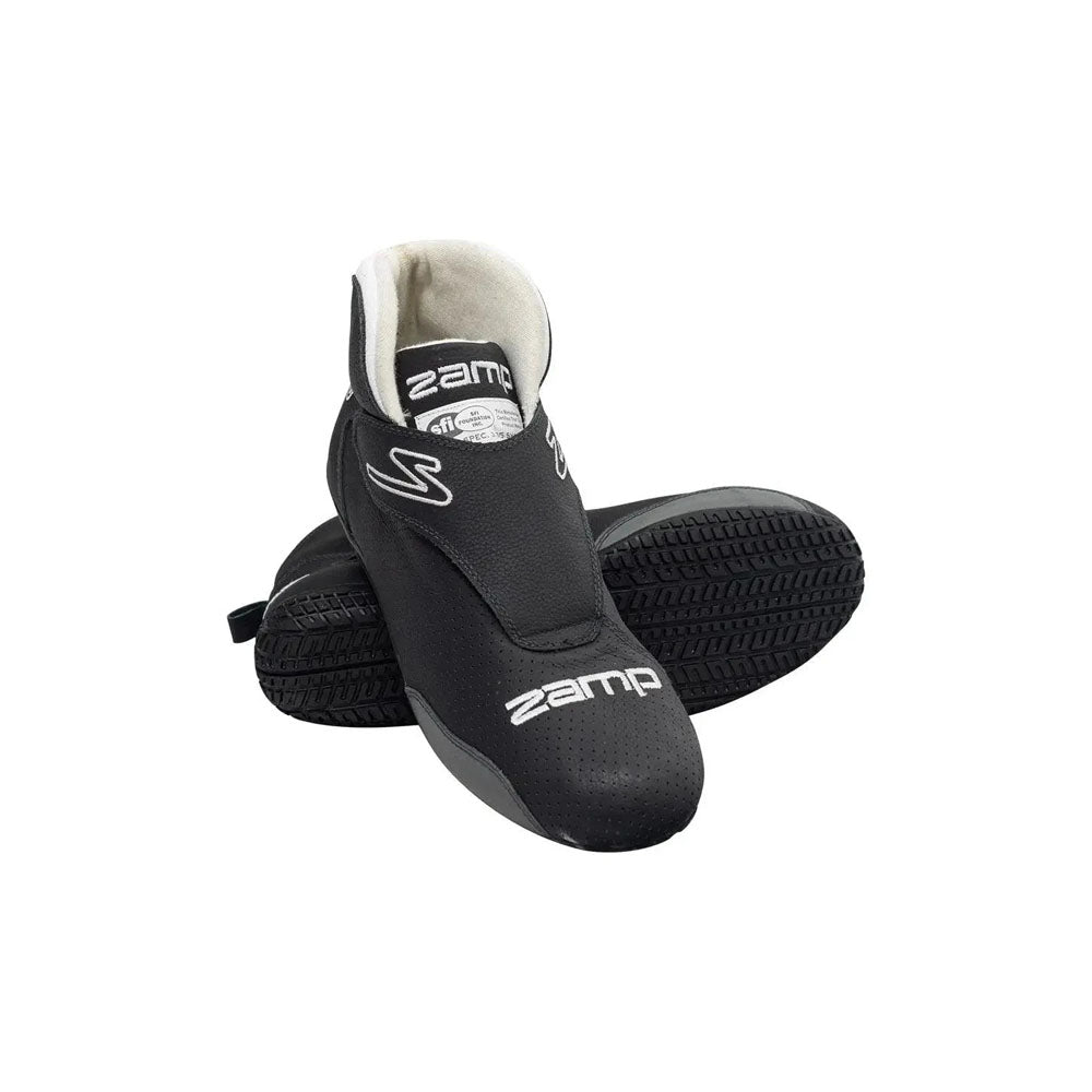 Black ZR-60 Kart Racing shoes with white sole on a white background