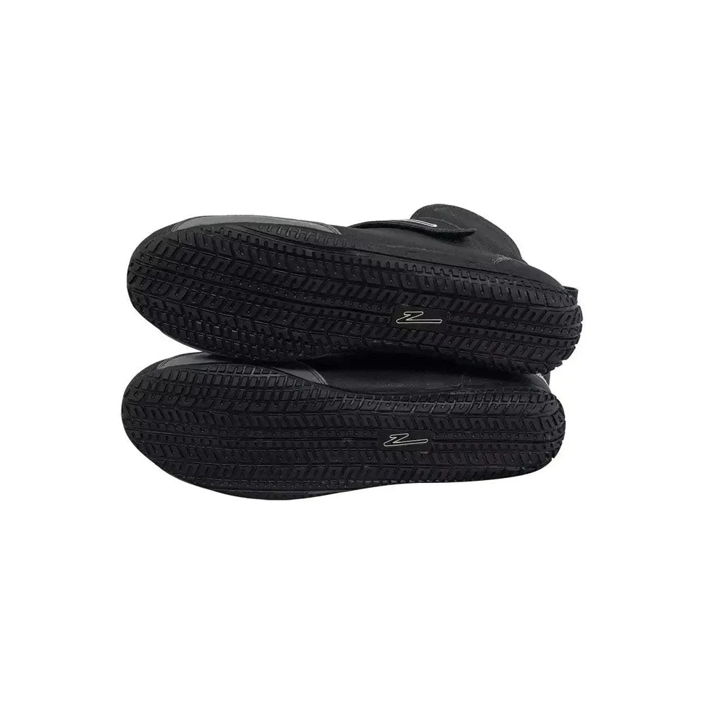 Pair of black ZR-60 Kart Racing shoes stacked on a white background